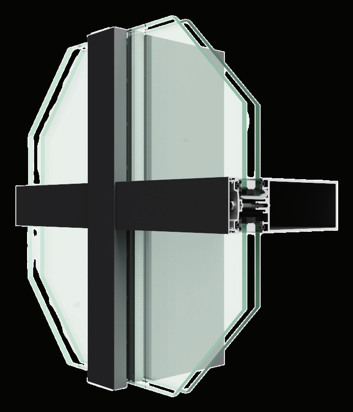AeroView SKY 50 curtain wall profile render